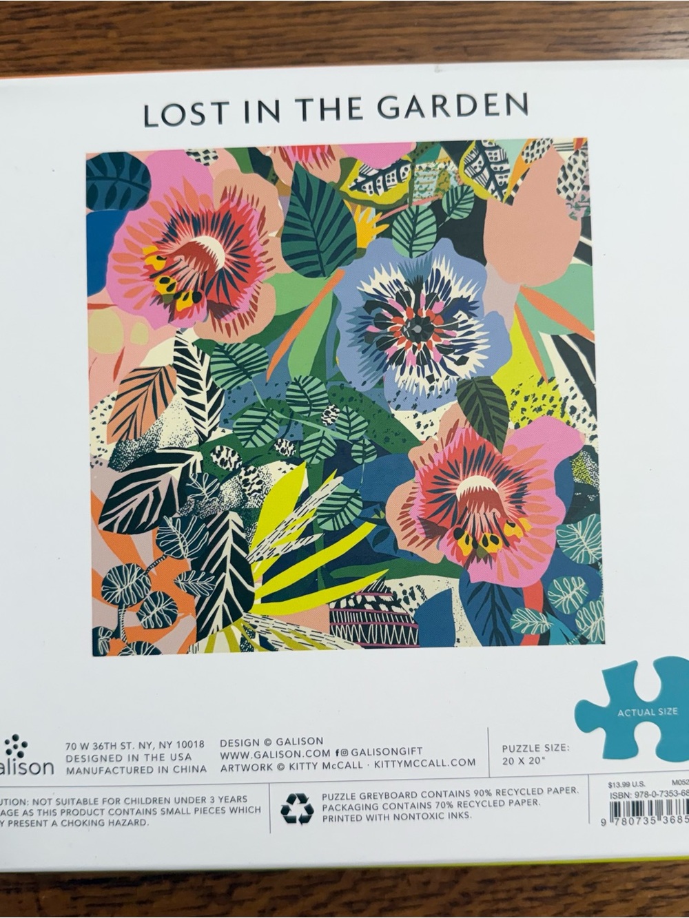 Galison Kitty McCall Lost in The Garden 500 Piece Puzzle - Complete 20" x 20" - Picture 8 of 15